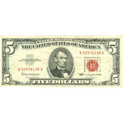 1963 $5 VG/XF Red Seal Note