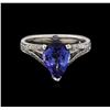 Image 2 : 2.32 ctw Tanzanite and Diamond Ring - 14KT White Gold