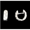 Image 2 : 0.08 ctw Diamond Hoop Earrings - 14KT White Gold