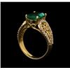 Image 4 : 14KT Yellow Gold 2.47 ctw Emerald and Diamond Ring