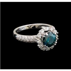 14KT White Gold 2.11 ctw Blue Diamond Ring