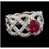 Image 1 : 1.08 ctw Ruby Ring - Platinum