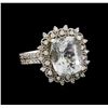 Image 1 : 14KT White Gold 6.39 ctw Aquamarine and Diamond Ring