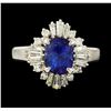 Image 2 : 2.00 ctw Sapphire and Diamond Ring - Platinum