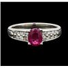 Image 2 : 0.60 ctw Ruby and Diamond Ring - Platinum