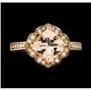 Image 2 : 1.33 ctw Morganite and Diamond Ring - 14KT Rose Gold