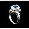 Image 4 : 3.8 ctw Aquamarine and Diamond Ring - 14KT White Gold