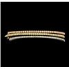 Image 1 : 2.70 ctw Diamond Bangle Bracelets - 14KT Tri Color Gold