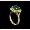 Image 4 : 14KT Yellow Gold 2.63 ctw Emerald and Diamond Ring