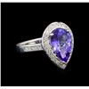 Image 1 : 14KT White Gold 4.13 ctw Tanzanite and Diamond Ring