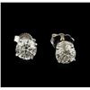 Image 1 : 1.43 ctw Diamond Solitaire Earrings - 14KT White Gold