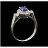 Image 3 : 0.53 ctw Sapphire and Diamond Ring - Platinum