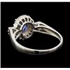 Image 4 : 0.53 ctw Sapphire and Diamond Ring - Platinum