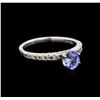 Image 1 : 0.81 ctw Sapphire and Diamond Ring - 10KT White Gold