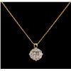 Image 1 : 0.42 ctw Diamond Pendant With Chain - 14KT Two Tone Gold