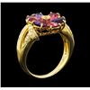 Image 4 : 1.90 ctw Amethyst, Tourmaline and Diamond Ring - 18KT Yellow Gold