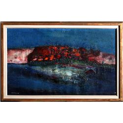 Ralph M. Rosenborg, Hills and River, Oil Painting