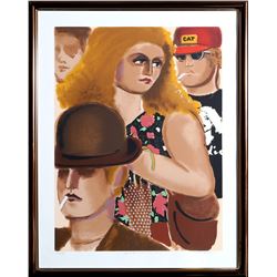 Lester Johnson, Street Scene, Screenprint