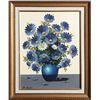Image 1 : E. Carlos, Blue Spring Flowers, Oil Painting
