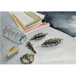 Harold Wallerstein, Still Life with Pine Cones II, Watercolor Painting