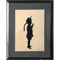 Joel Tulman, Boy in Hat, Silhouette Paper Cut Out