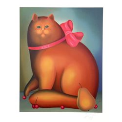 Igor Galanin, Cat with a Bow, Serigraph