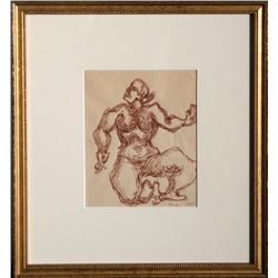 Chaim Gross, Study for Sculpture, Ink Drawing