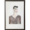 Image 1 : Julius Kroll, Man in Brown, Charcoal and Pastel Drawing