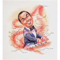 Marshall Goodman, Jazz Keyboardist in Bow Tie (405), Watercolor Painting