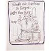 Image 1 : Marshall Goodman, Shoulde Olde Aquinas Be Forgot...Happy New Year, Ink and Pencil Drawing