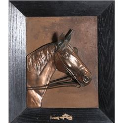 Horse Bust, Copper Relief Panel