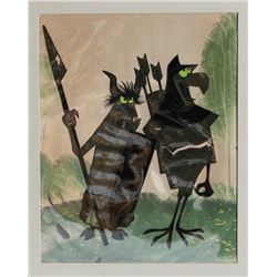 Disney Studios, Bird Knight and Warrior, Hand-Painted Production Cel