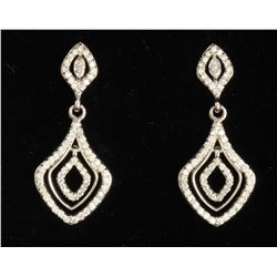 14K WHITE GOLD DIAMOND EARRING:6.12 GRAMS/DIAMOND:1.18CT