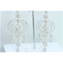 Hand Made  Chandelier Earring 14K WHITE GOLD EARRING  41.43GRAM