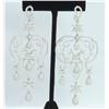 Image 3 : Hand Made  Chandelier Earring 14K WHITE GOLD EARRING  41.43GRAM