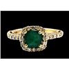 Image 2 : 0.97CT NATURAL COLUMBIAN EMERALD 14K Y/G RING