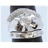 Image 1 : 14K WHITE GOLD 3 PCS RING:12.59g/Diamond:0.6ct/Center Cubic zirconia:1ea