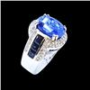 Image 1 : GIA 10.04CT NATURAL CEYLON BLUE SAPPHIRE 14K WHITE GOLD RING