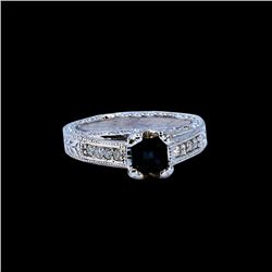 1.03CT NATURAL CEYLON BLUE SAPPHIRE 14K W/G RING