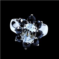 2.93CT NATURAL CEYLON WHITE SAPPHIRE 14K WHITE GOLD RING