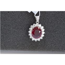 14K WHITE GOLD RUBY PENDANT