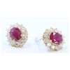 Image 1 : 14K YELLOW GOLD RUBY EARRING