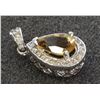 Image 2 : 14K WHITE GOLD PENDANT:2.8g/Diamond:0.35ct/Citrine :1.08ct