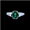 Image 1 : 1.66CT NATURAL COLUMBIAN EMERALD 14K WHITE GOLD RING