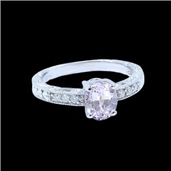 1.73CT NATURAL CEYLON PADPARADSCHA SAPPHIRE 14K WHITE GOLD RING