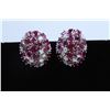 Image 1 : 14K WHITE GOLD RUBY EARRING:18g/Ruby:17.55ct/Diamond:2.08ct