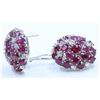 Image 2 : 14K WHITE GOLD RUBY EARRING:18g/Ruby:17.55ct/Diamond:2.08ct