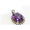 Image 2 : 14K White Gold Amethyst Pendant:5.55gPeridot:0.69ctAmethyst:7.53ct