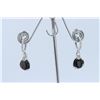 Image 2 : 14K WHITE GOLD EARRING:6.1g/Diamond:0.34ct/Sapphire:5.59ct