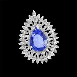 4.32CT NATURAL TANZANITE 14K WHITE GOLD RING